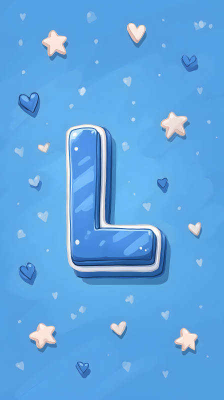 可爱的蓝色字母L图片