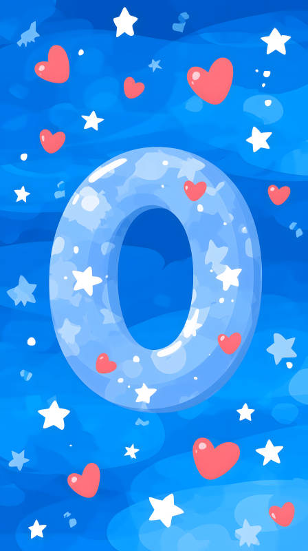 蓝色背景上的爱心和星星图片