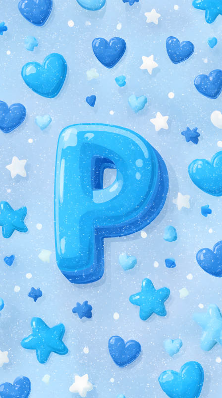 蓝色糖果字母P背景图图片