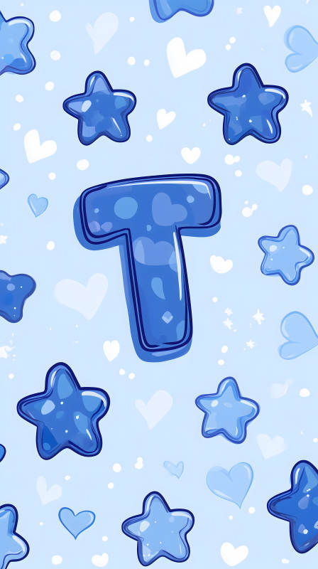 可爱卡通字母T背景图图片