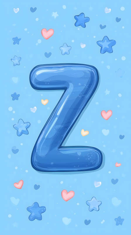 可爱的蓝色字母Z装饰图片
