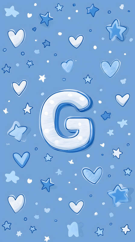 蓝色背景上的字母G图片