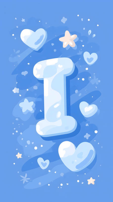 可爱的字母I和心形图案图片