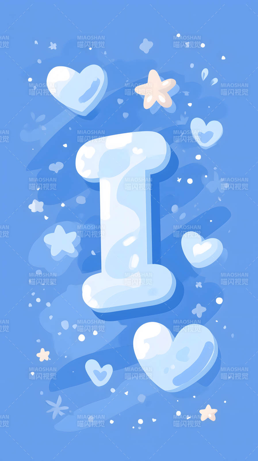 可爱的字母I和心形图案图片