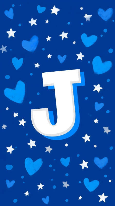 蓝色背景上的字母J图片