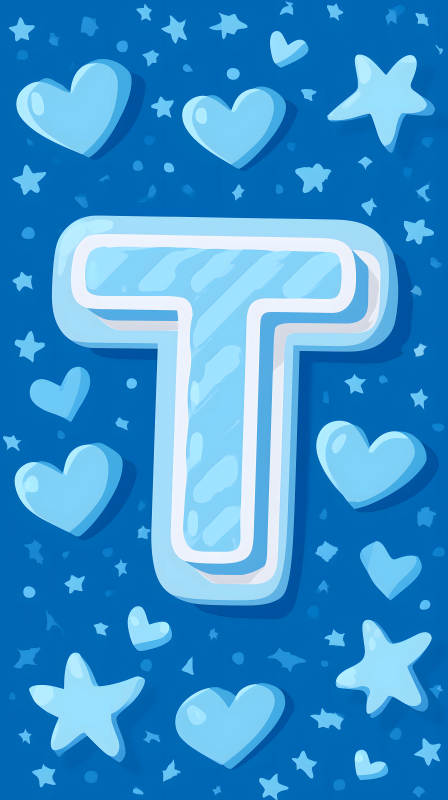 蓝色背景上的字母T图片