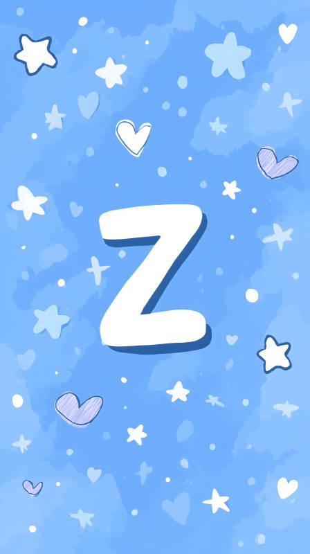 婴儿蓝背景字母Z装饰图片