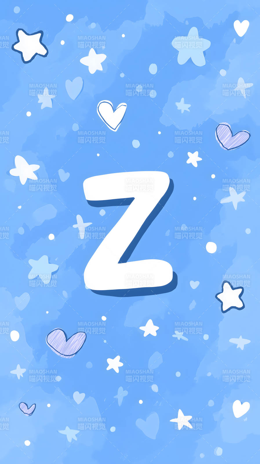 婴儿蓝背景字母Z装饰图片