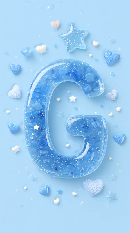 梦幻蓝色的字母G装饰图片