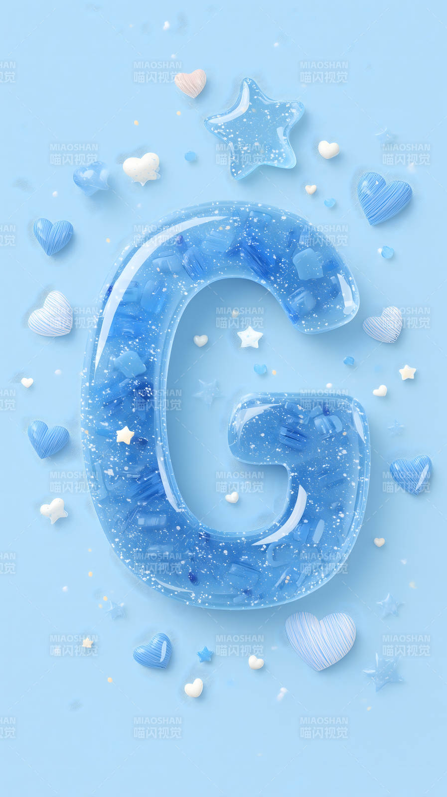 梦幻蓝色的字母G装饰图片