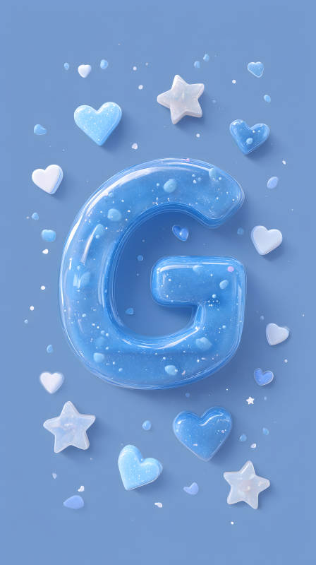 梦幻蓝色的字母G装饰图片