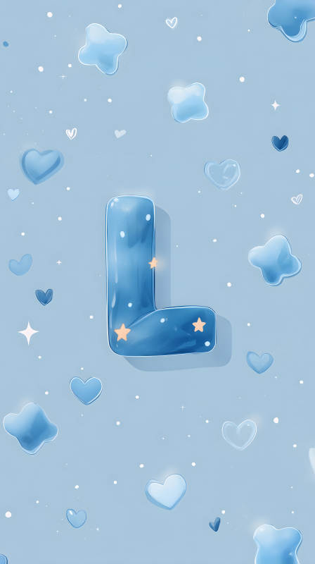 梦幻蓝色字母L背景图图片
