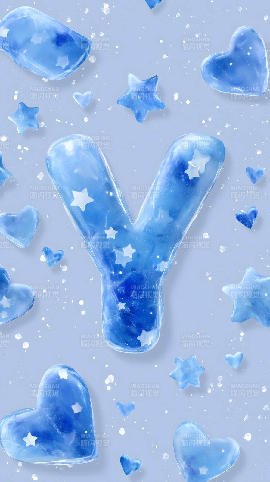 冰晶字母Y与梦幻元素图片