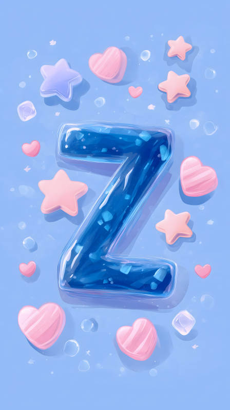 梦幻蓝调字母Z与甜点图片