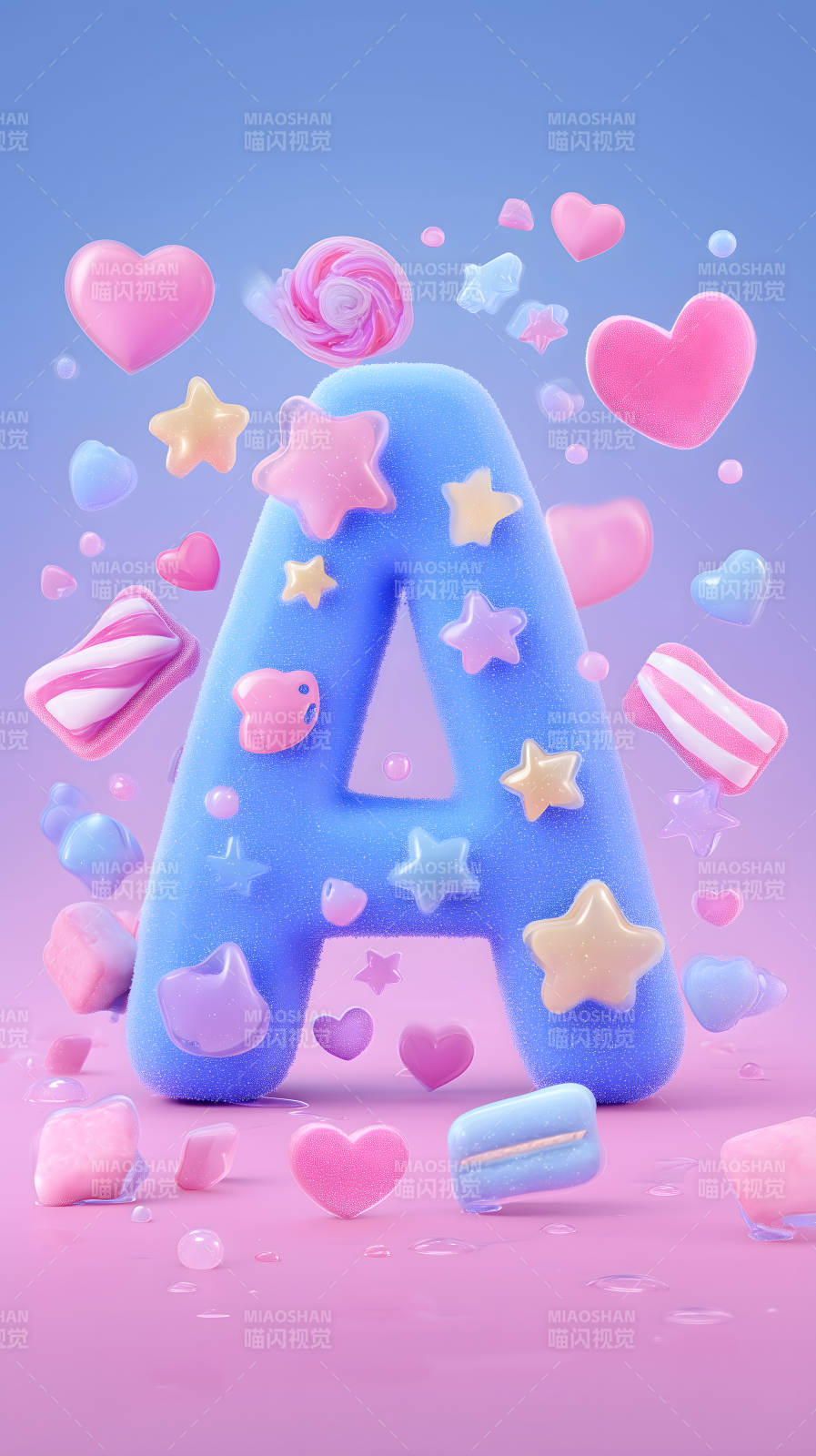梦幻糖果字母A图片