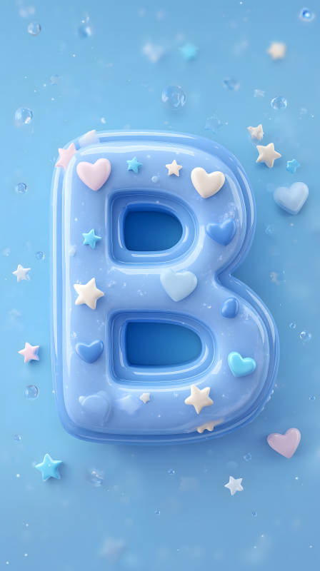 可爱梦幻的字母B装饰图片