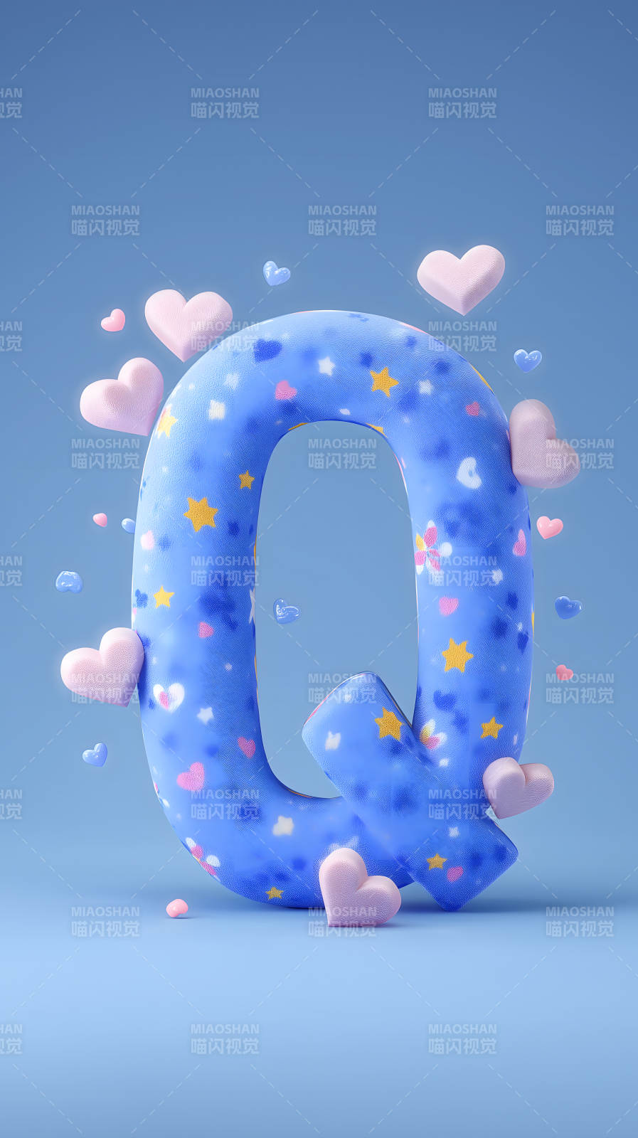 梦幻Q字母与爱心图片