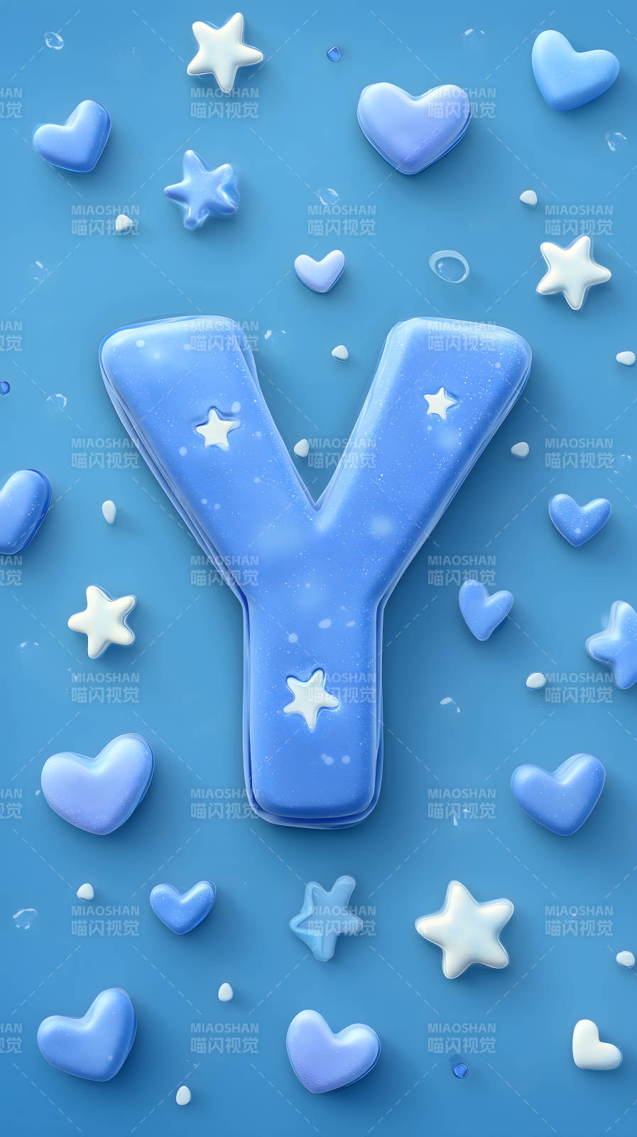 梦幻蓝色字母Y装饰图片