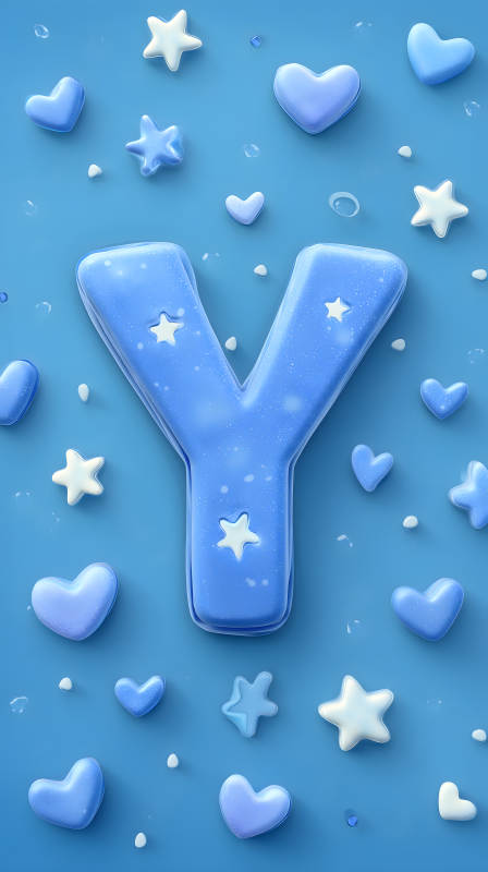 梦幻蓝色字母Y装饰图片
