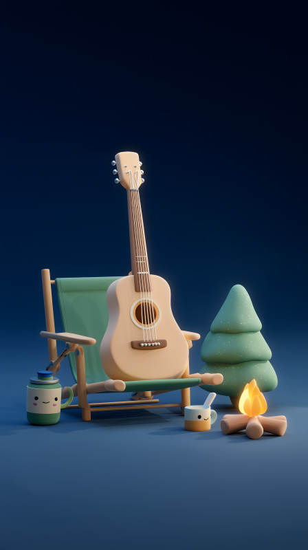 深夜篝火吉他之夜图片