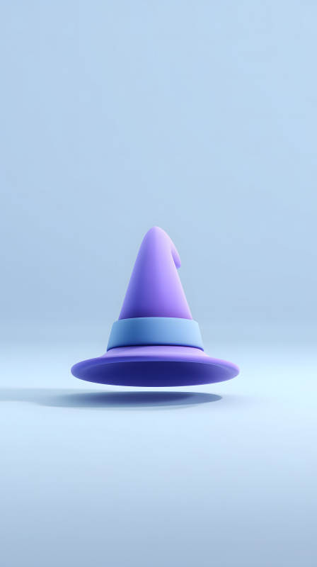 轻盈梦幻的紫色巫师帽图片