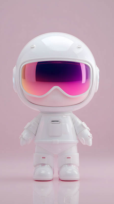 粉嫩可爱太空机器人图片