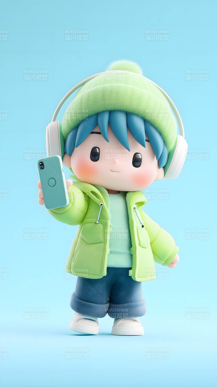 可爱卡通男孩冬季写真图片