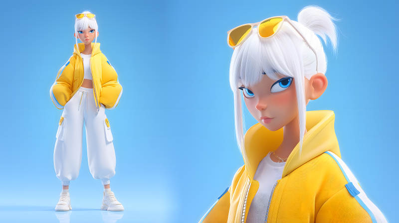 时尚潮流的3D卡通女孩图片