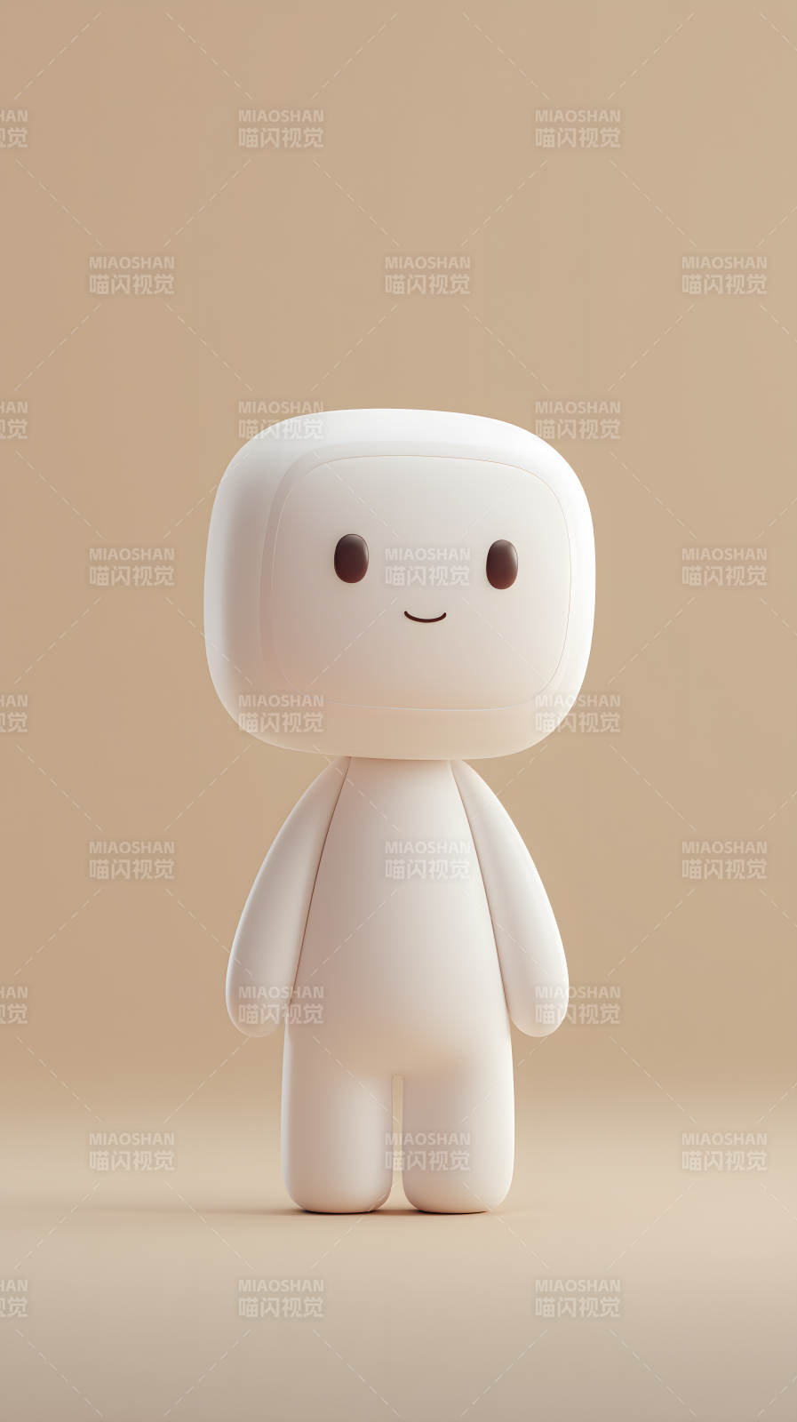 可爱的白色卡通机器人图片