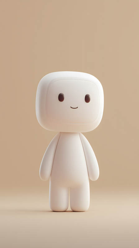 可爱的白色卡通机器人图片