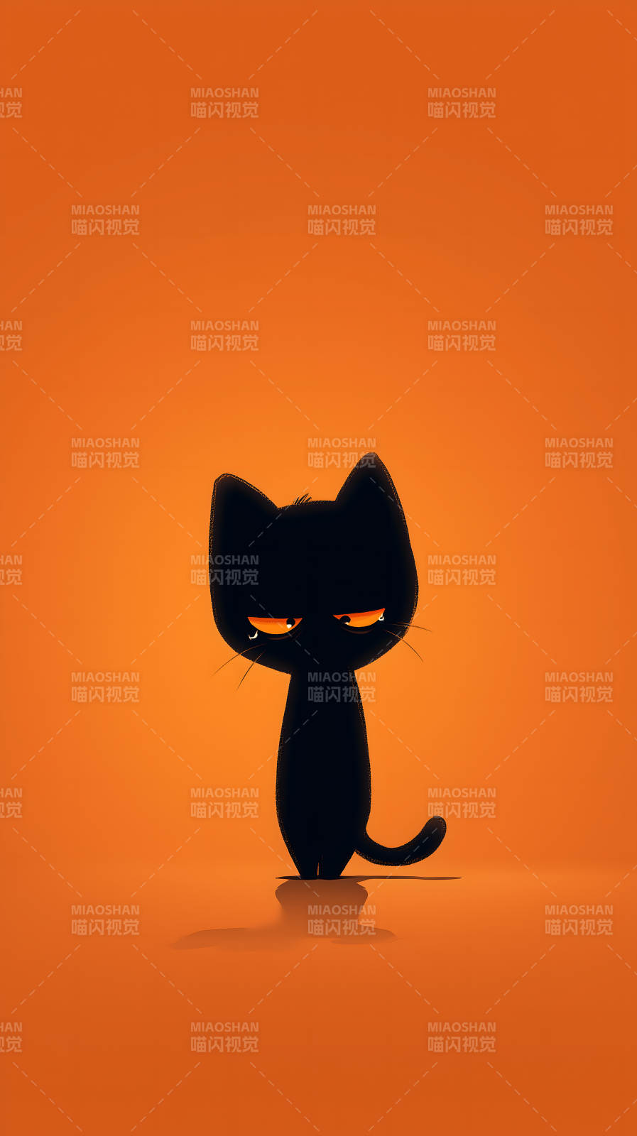 一只忧郁的黑猫图片