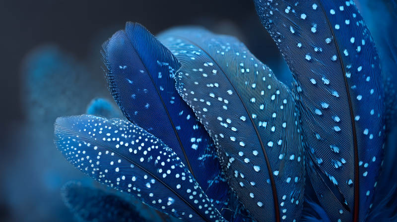 蓝羽点缀深邃静谧图片