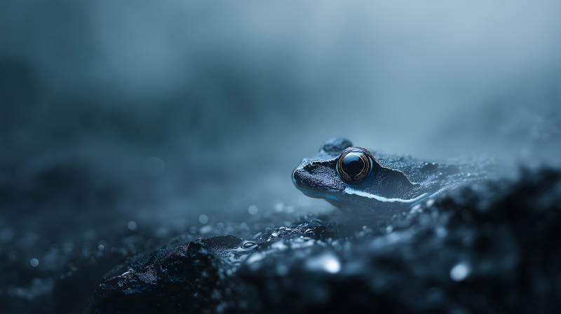 幽暗环境中的青蛙图片
