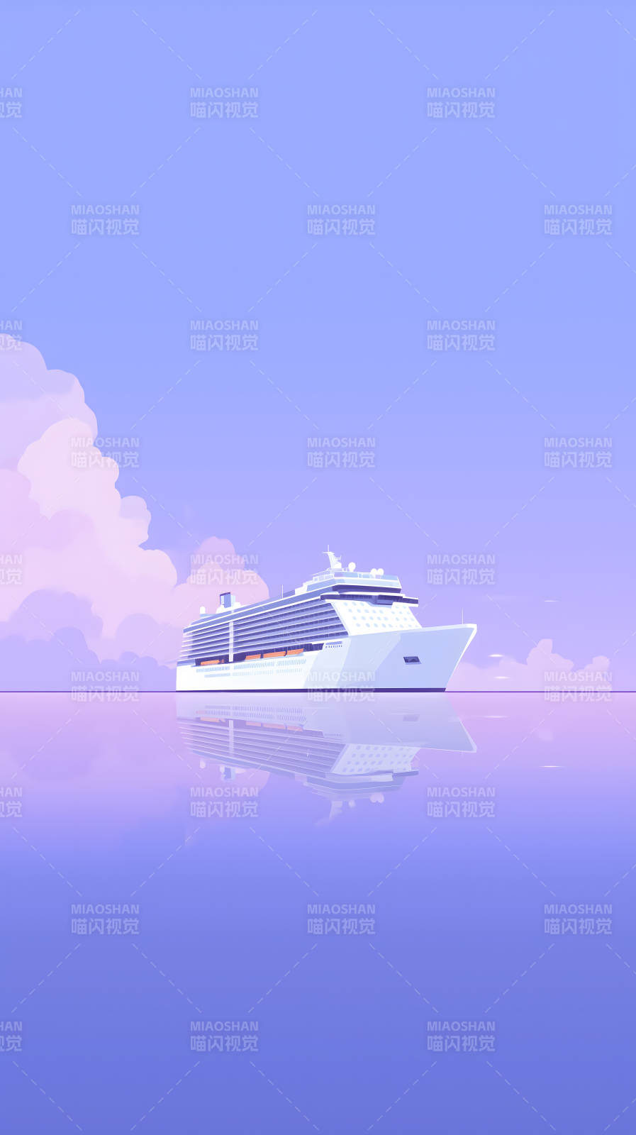 平静海面上的豪华游轮图片