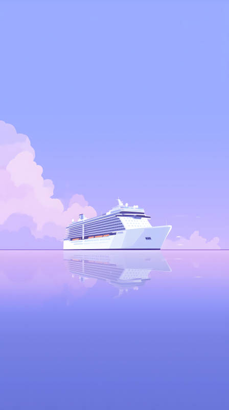 平静海面上的豪华游轮图片