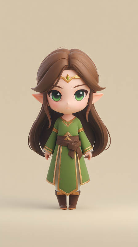 3D渲染的可爱精灵女孩图片