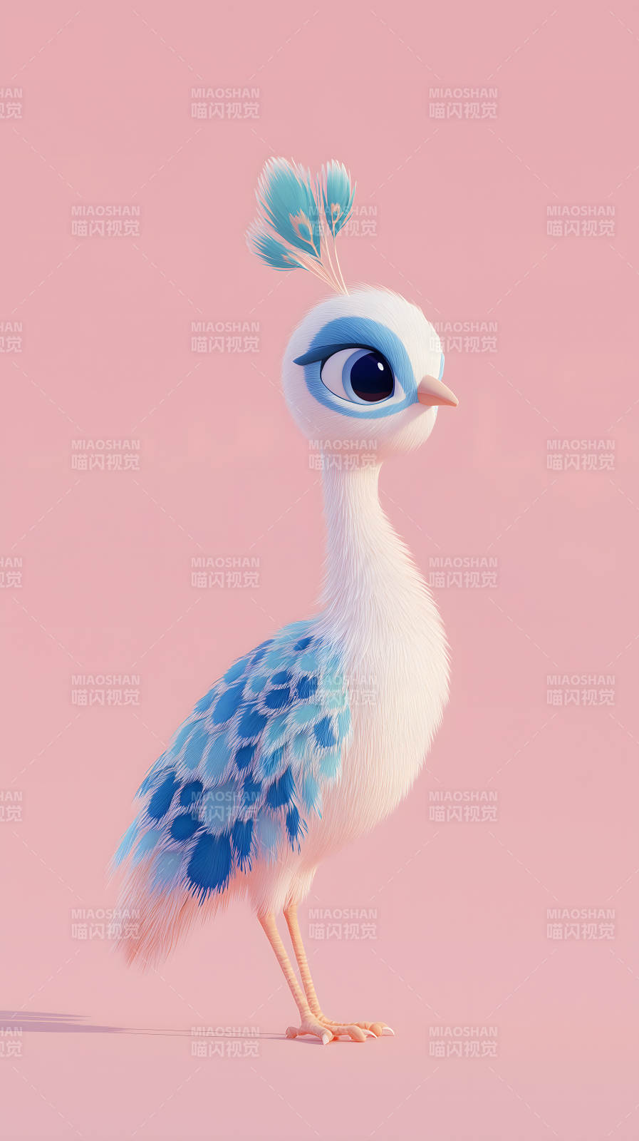 粉嫩可爱的小孔雀图片