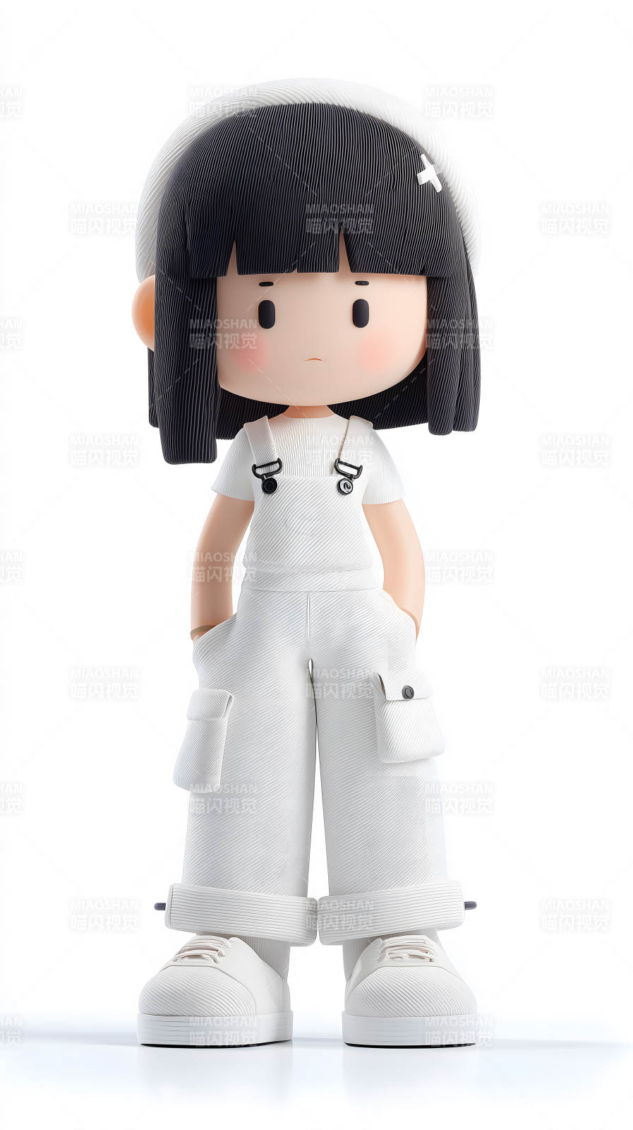 可爱卡通女孩3D渲染图图片