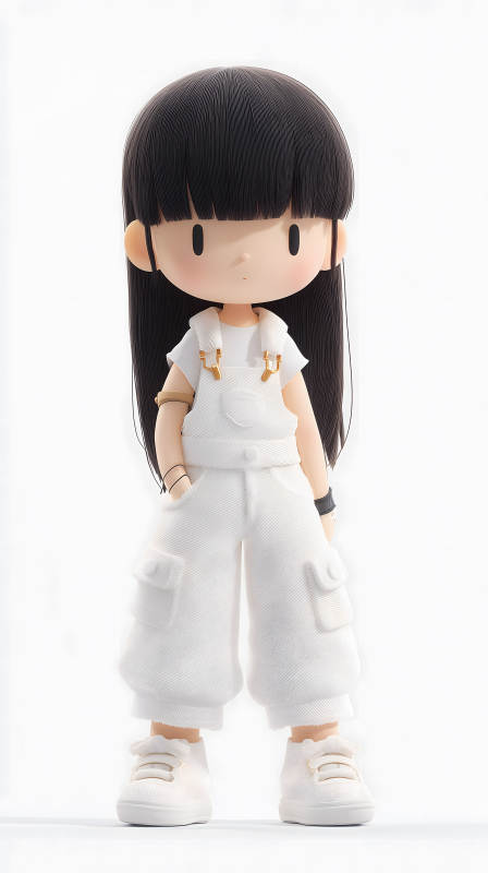 可爱卡通女孩3D模型图片