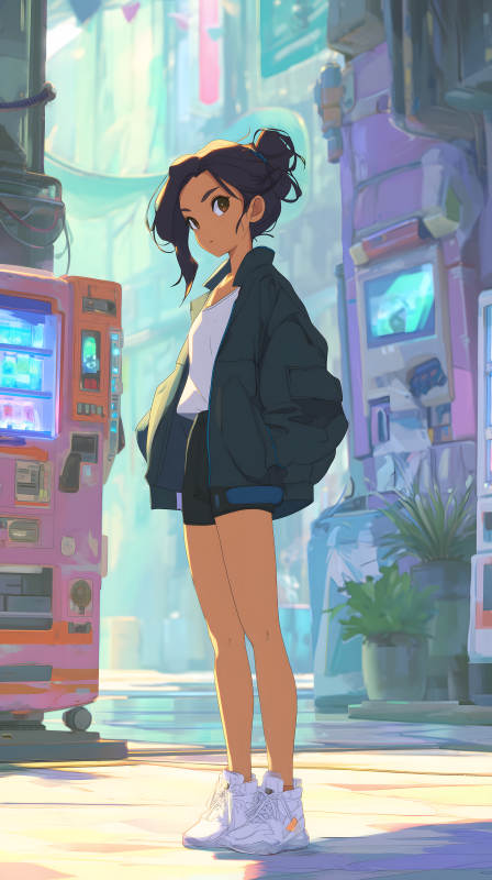 未来都市少女的日常图片