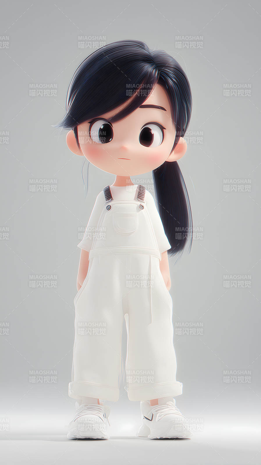 可爱卡通女孩3D渲染图图片