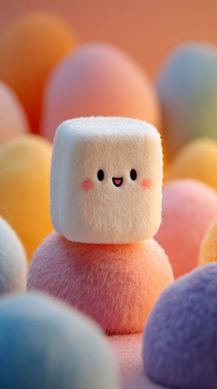 毛茸茸的棉花糖堆图片