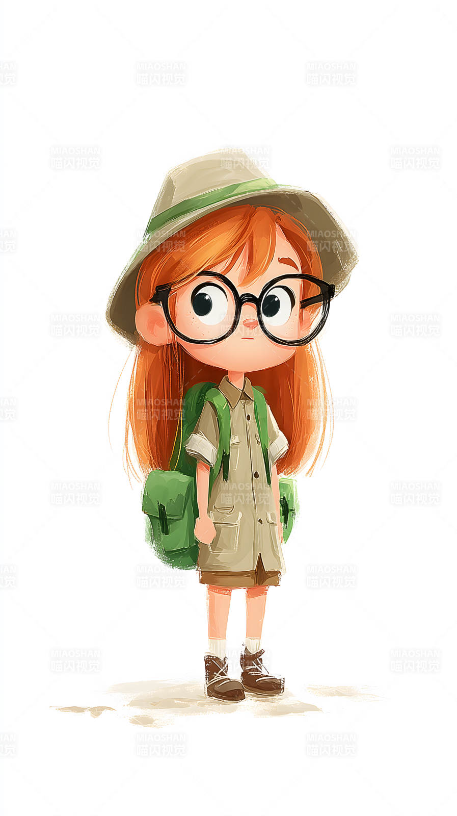 戴眼镜的小女孩探险家图片