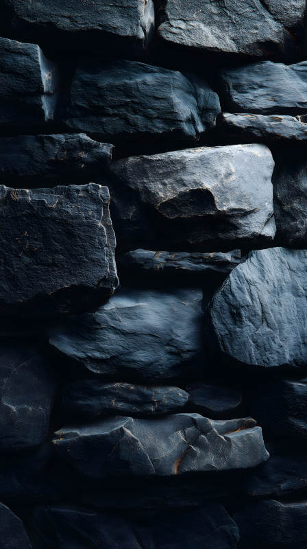深邃的黑色石墙纹理图片