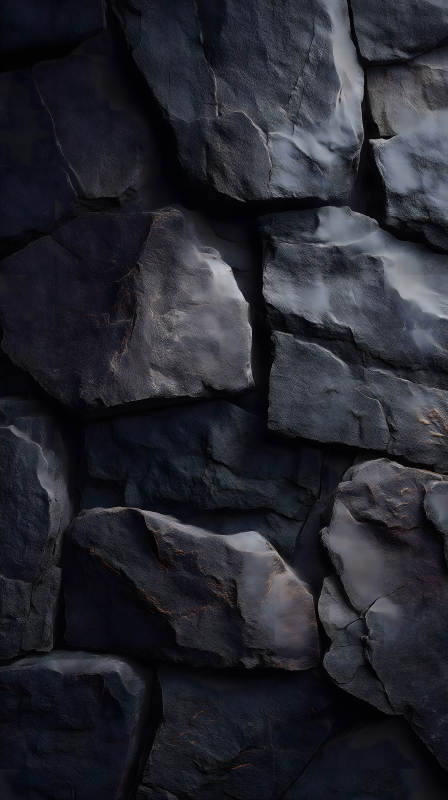 深邃的黑色石墙纹理图片