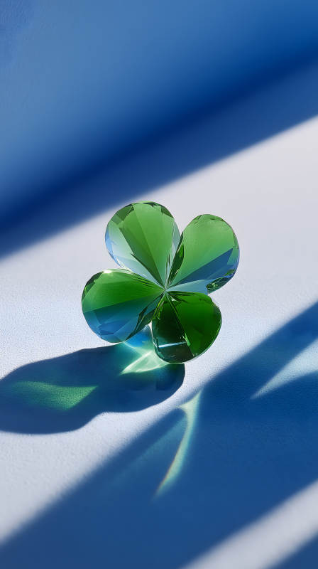 晶莹剔透的四叶草图片