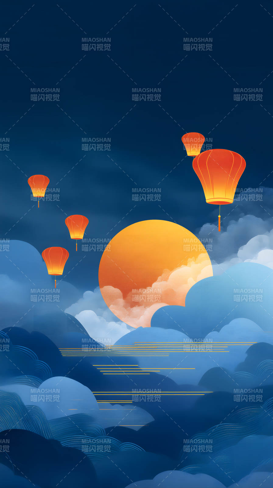 中秋节快乐花灯高照图片