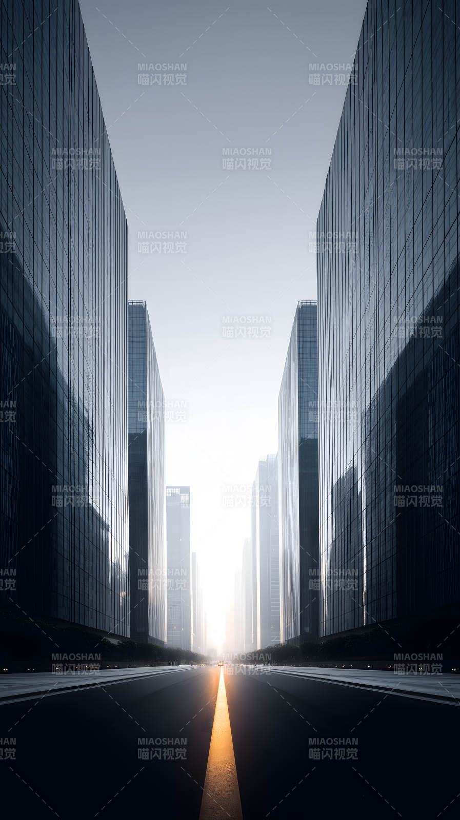 现代都市清晨的街道图片