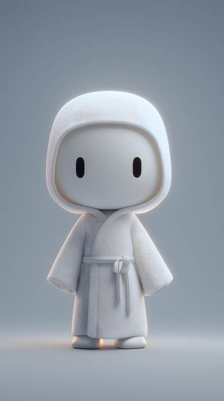 穿着白袍的可爱卡通人物图片