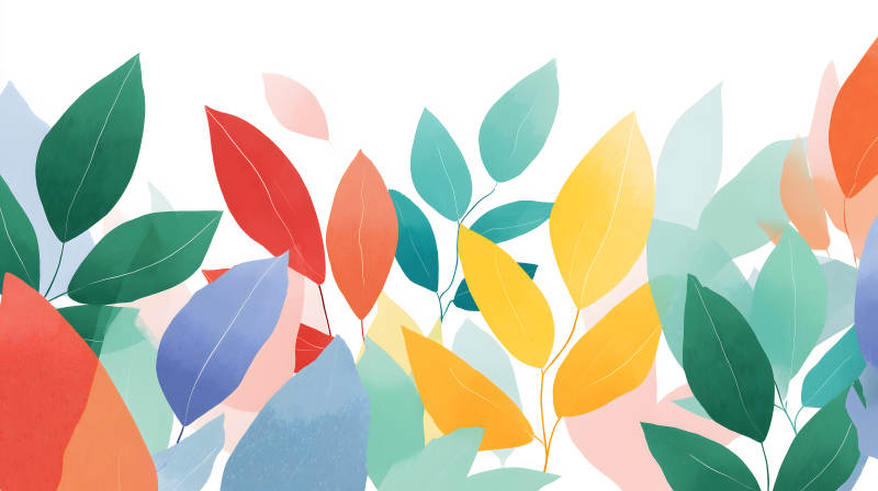 色彩斑斓的梦幻叶片图片